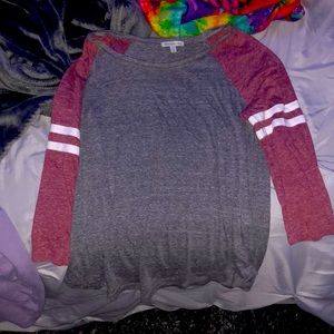 grey baseball tee long sleeved